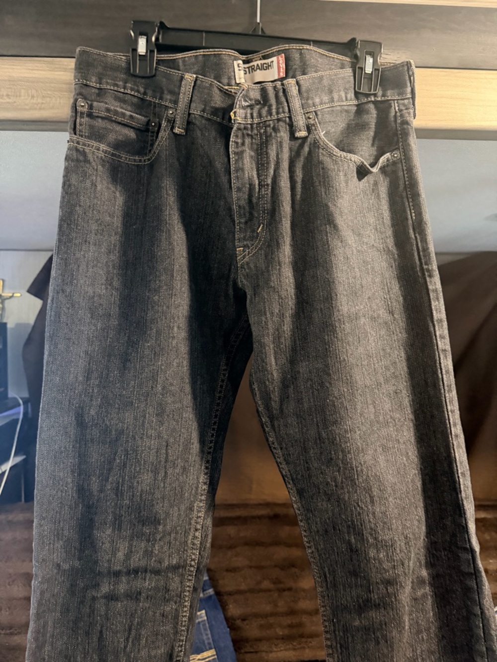 Levi's Men’s Straight Jeans in black/blue 33x34